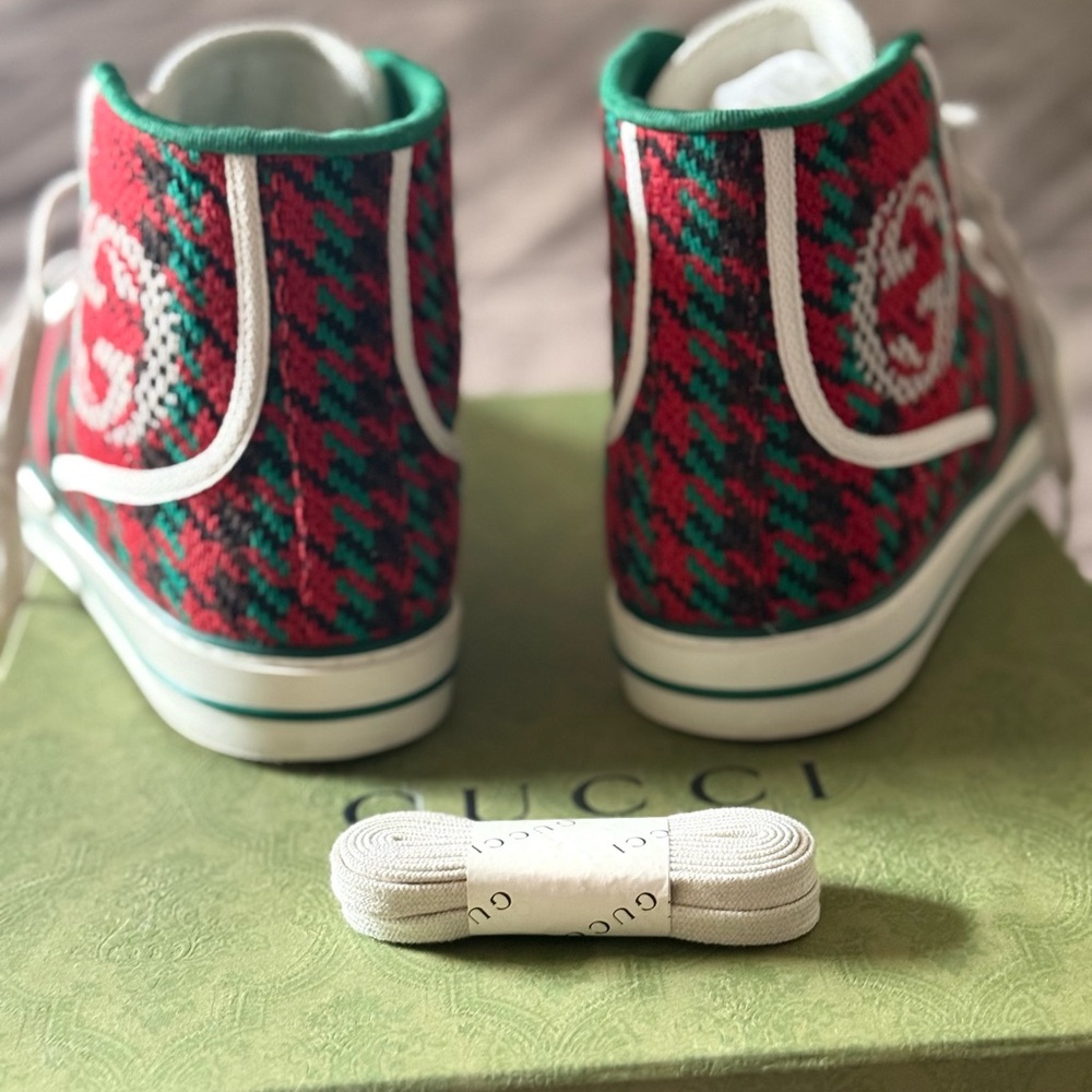 Gucci Red and Green High-Top Sneakers